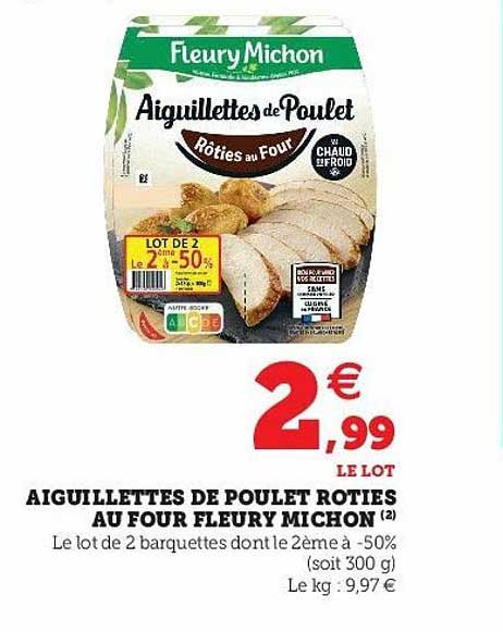 aiguillettes de poulet rôties au four fleury michon