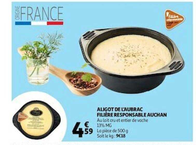 aligot de l'aubrac filière responsable auchan