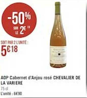 aop cabernet d'anjou rosé chevalier de la varière