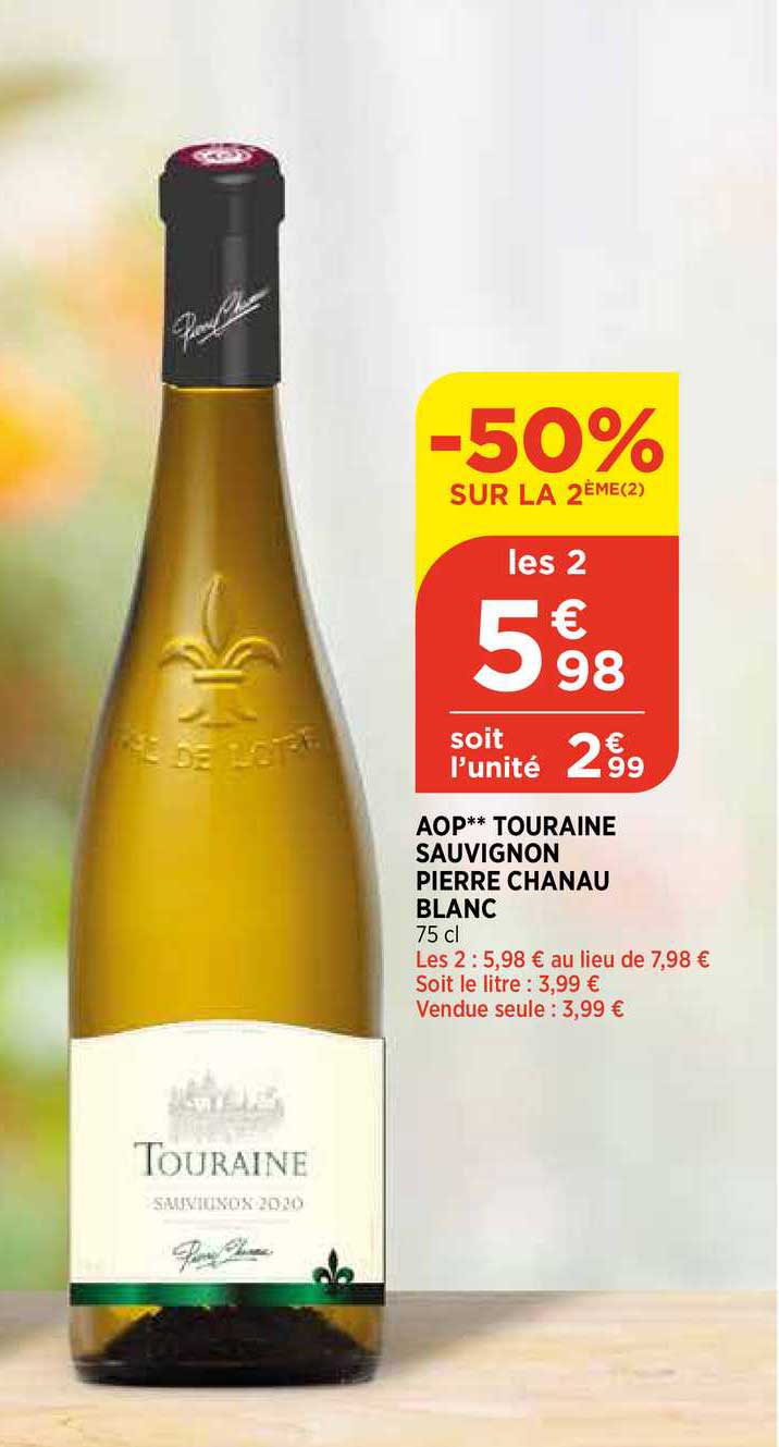 aop touraine sauvignon pierre chanau blanc