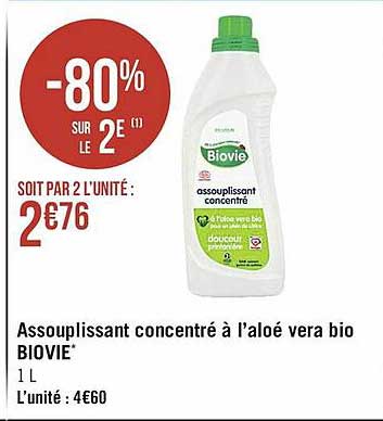 assouplissant concentré à l'aloé vera bio biovie -80% sur le 2e