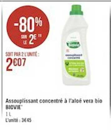 assouplissant concentré à l'aloé vera bio biovie