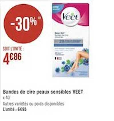 bandes de cire peaux sensibles veet