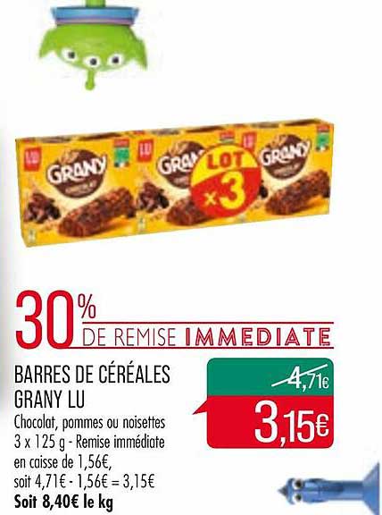 barres de céréales grany lu