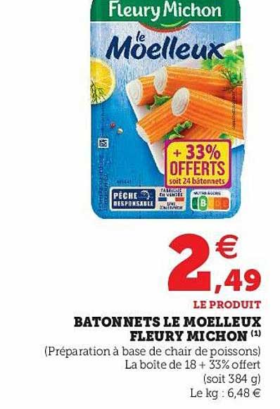 bâtonnets le moelleux fleury michon