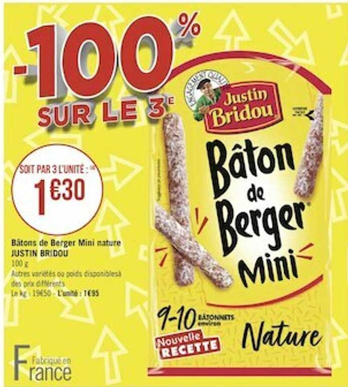 bâtons de berger mini nature justin bridou
