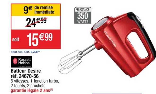 batteur desire réf. 24670-56 russell hobbs