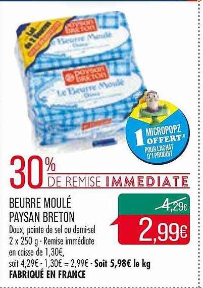 beurre moulé paysan breton