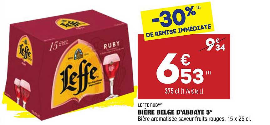 Bière Belge D'abbaye 5° Leffe Ruby