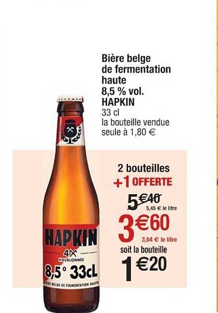 bière belge de fermentation haute 8.5% vol. hapkin