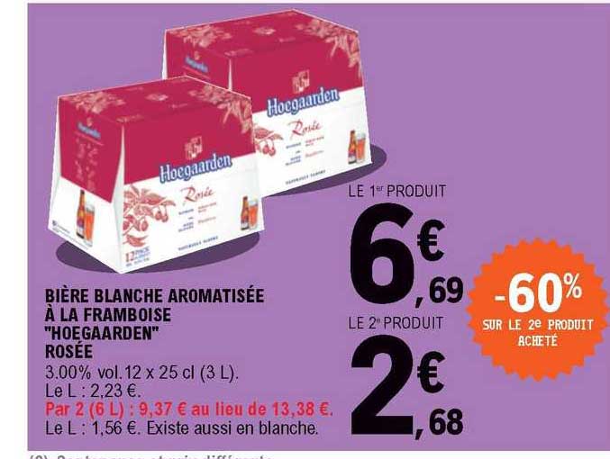 bière blanche aromatisée à la framboise "hoegaarden" rosée