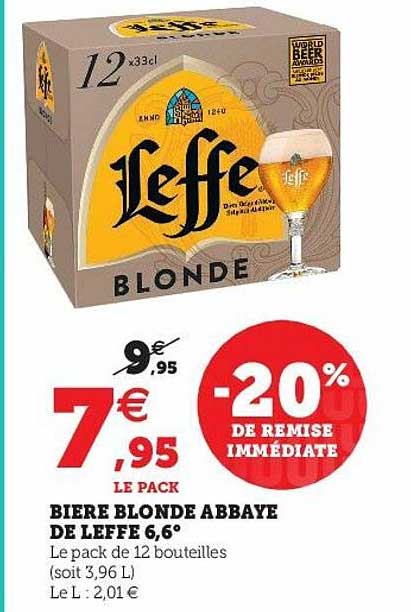 Bière Blonde Abbaye De Leffe 6,6°