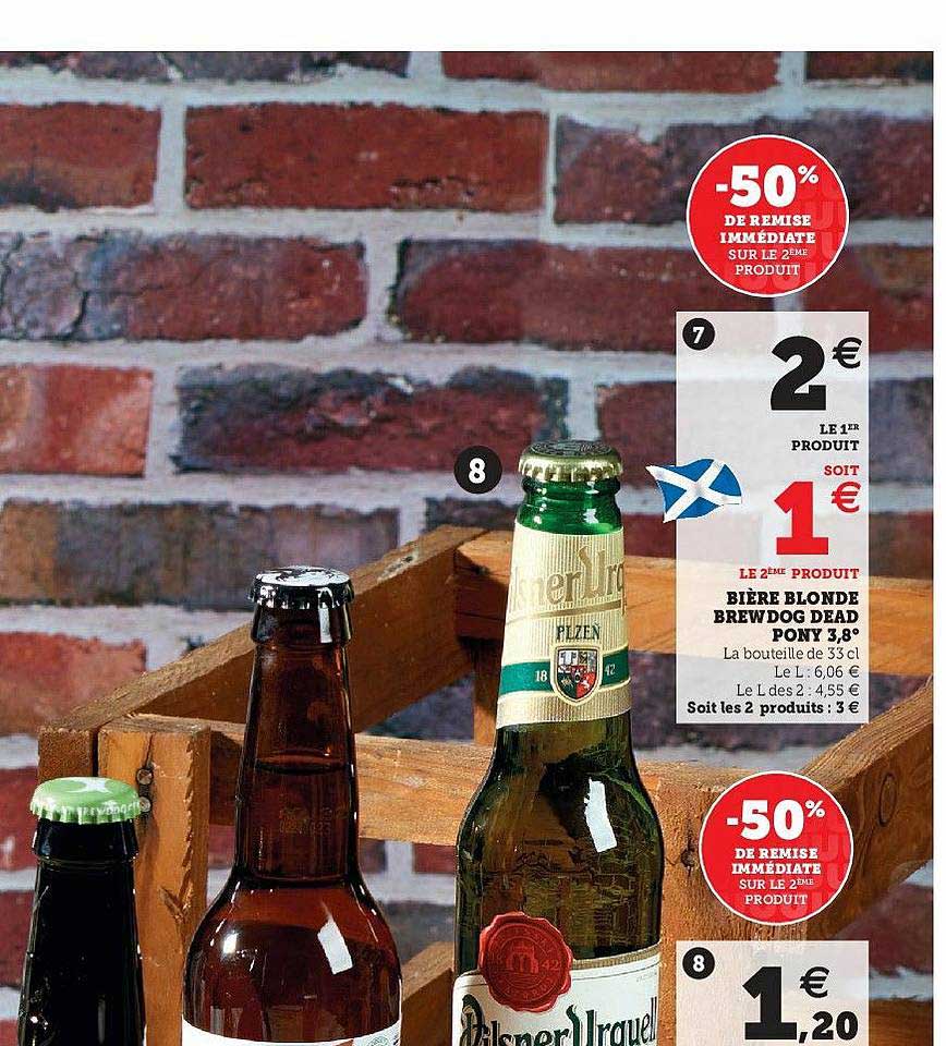 bière blonde brewdog dead pony 3.8° -50% de remise immédiate sur le 2ème produit