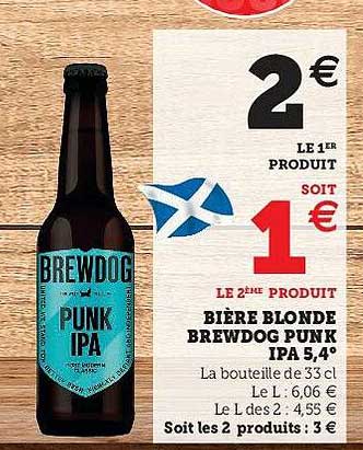 bière blonde brewdog punk ipa 5.4°