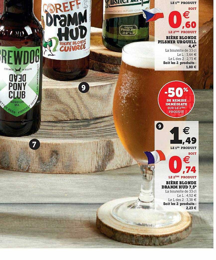 bière blonde dramm hud 7.5° -50% de remise immédiate sur le 2ème produit