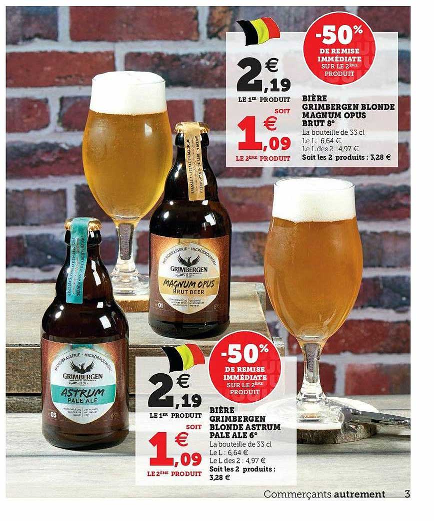 bière grimbergen blonde astrum pale ale 6° -50% de remise immédiate sur le 2ème produit