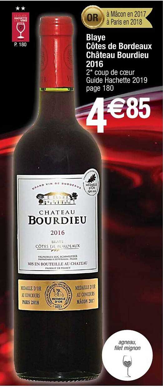 blaye côtes de bordeaux château bourdieu 2016