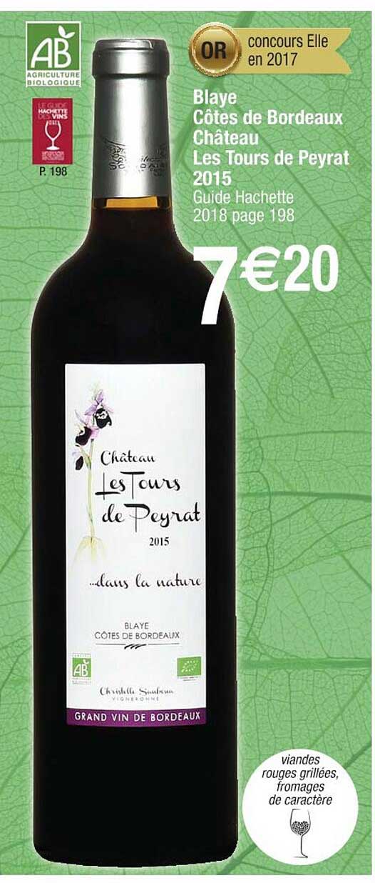 Blaye Côtes De Bordeaux Château Les Tours De Peyrat 2015