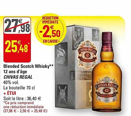 blended scotch whisky 12 ans d'âge chivas regal