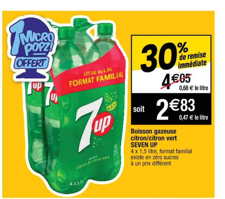 boisson gazeuse citron-citron vert seven up