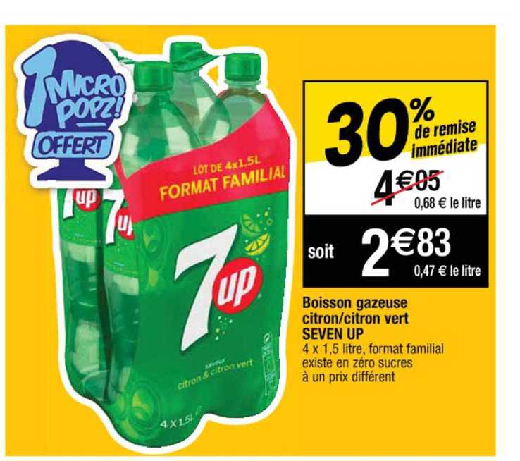 boisson gazeuse citron-citron vert seven up
