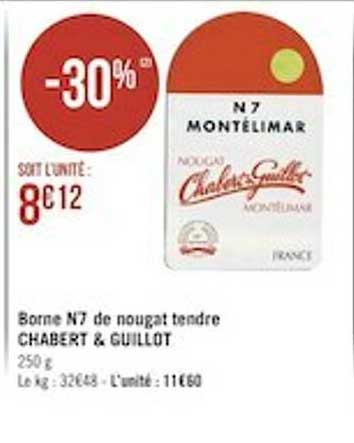 borne n7 de nougat tendre chabert & guillot