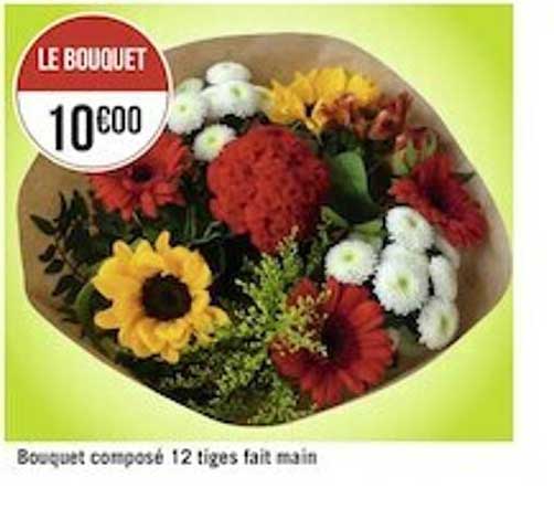 bouquet composé 12 tiges fait main