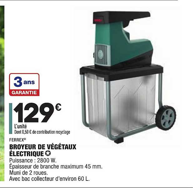 Broyeur De Végétaux électrique Ferrex