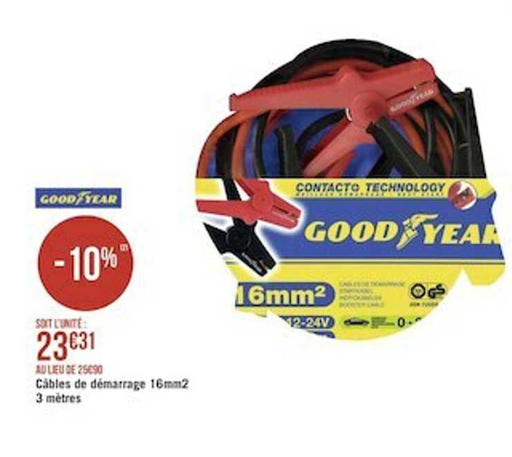 câbles de démarrage 16 mm² 3 mètres