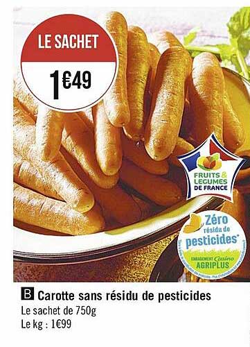 carotte sans résidu de pesticides