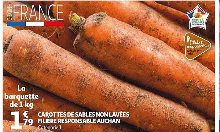 carottes de sables non lavées filière responsable auchan