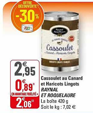 cassoulet au canard et haricots lingots raynal et roquelaure