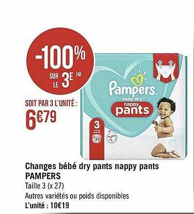 Changes Bébé Dry Pants Nappy Pants Pampers -100% Sur Le 3e