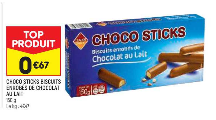 choco sticks biscuits enrobés de chocolata au lait