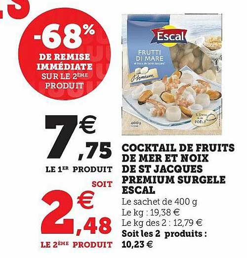 cocktail de fruits de mer et noix de st jacque premium surgelé escal