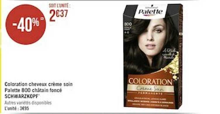 coloration cheveux crème soin palette 800 châtain foncé schwarzkpf