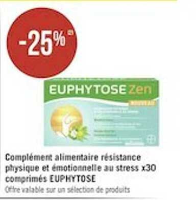 complément alimentaire résistance phisique et émotionnelle au stress x30 comprimés euphytose