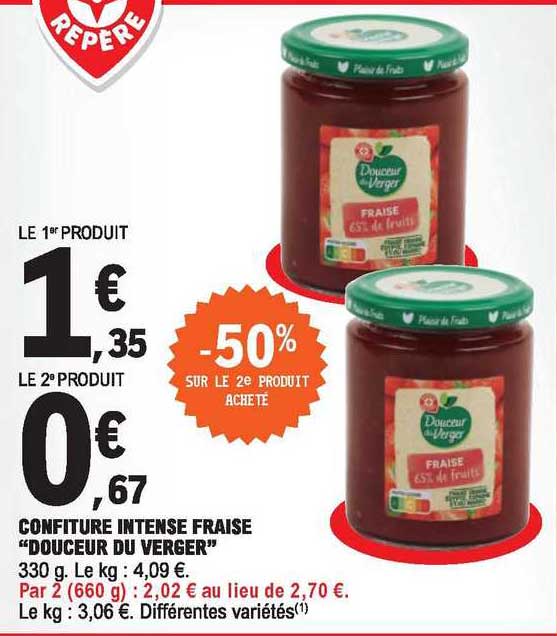 Confiture Intense Fraise "douceur Du Verger"
