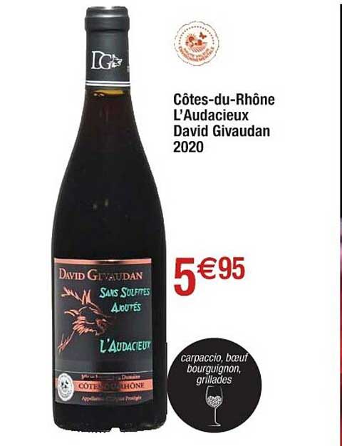 côtes-du-rhône l'audacieux david givaudan 2020