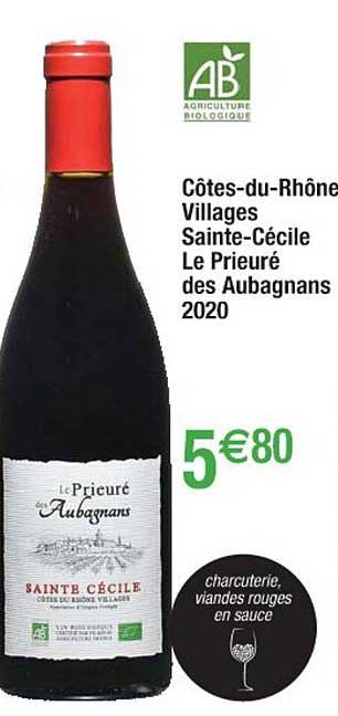 côtes-du-rhône villages sainte-cécile le prieuré des aubagnans 2020