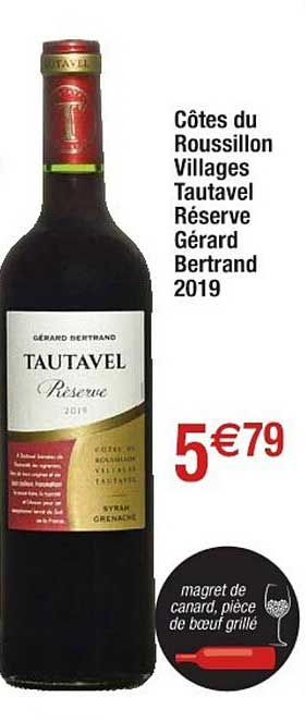 côtes du roussillon villages tautavel réserve gérard bertrand 2019