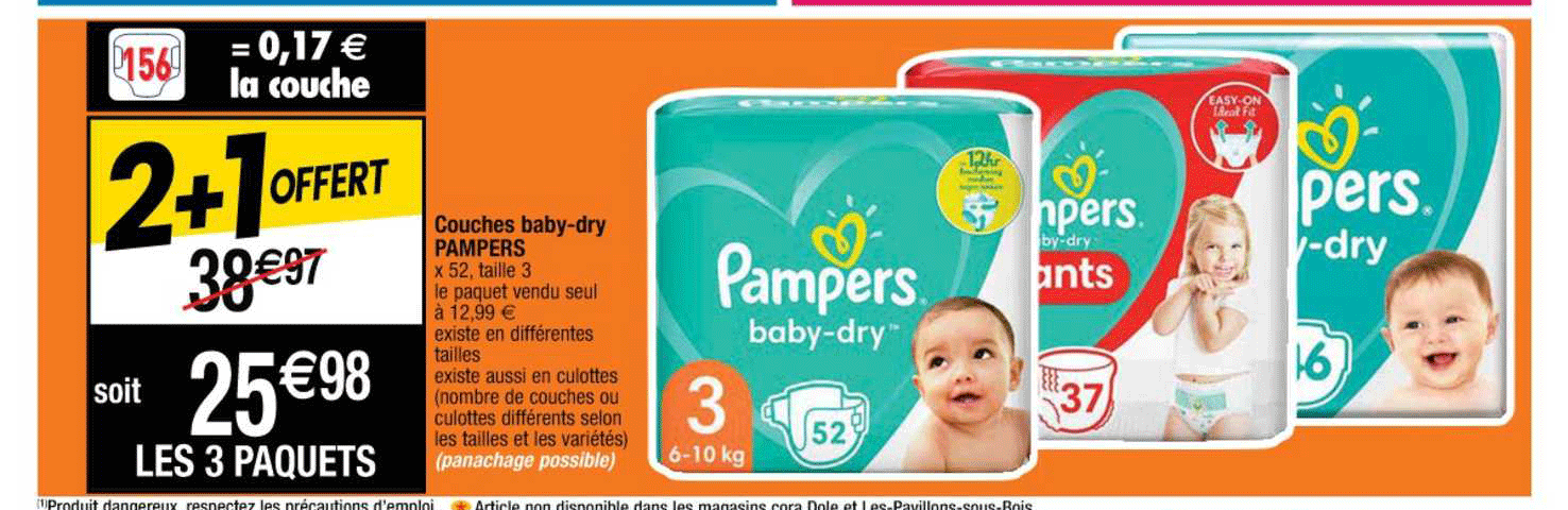 couches baby-dry pampers