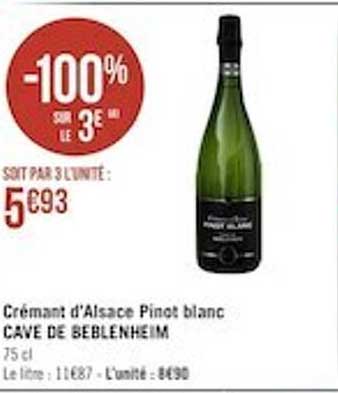 crémant d'alsace pinot blanc cave de beblenheim