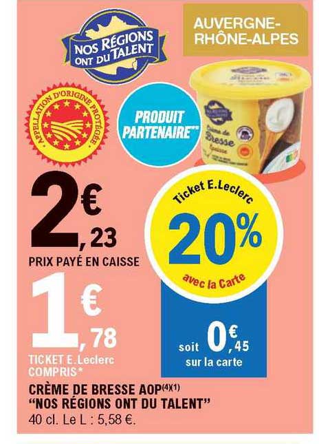 crème de bresse aop "nos régions ont du talent"