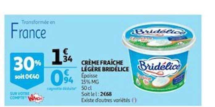 Crème Fraîche Légère Bridélice
