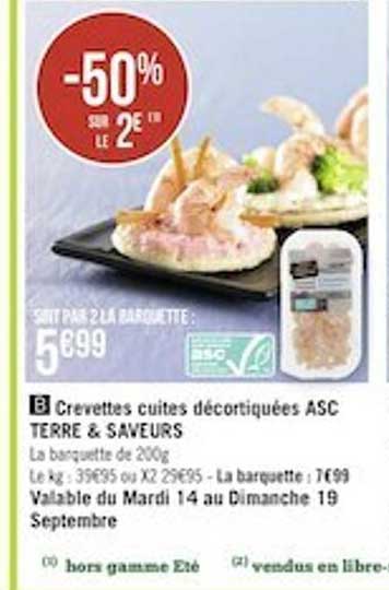 Crevettes Cuites Décortiquées Asc Terre & Saveurs