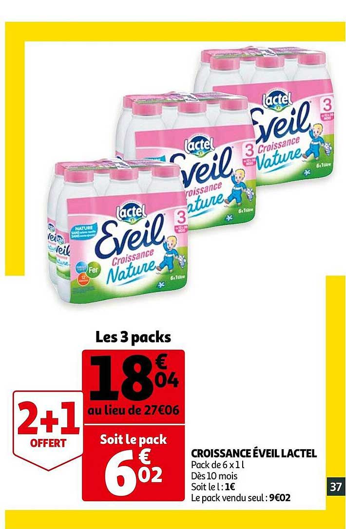 Croissant éveil Lactel 2+1 Offert