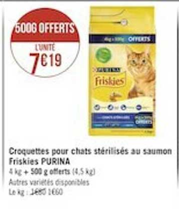 Croquettes Pour Chats Stérilisés Au Saumon Friskies Purina