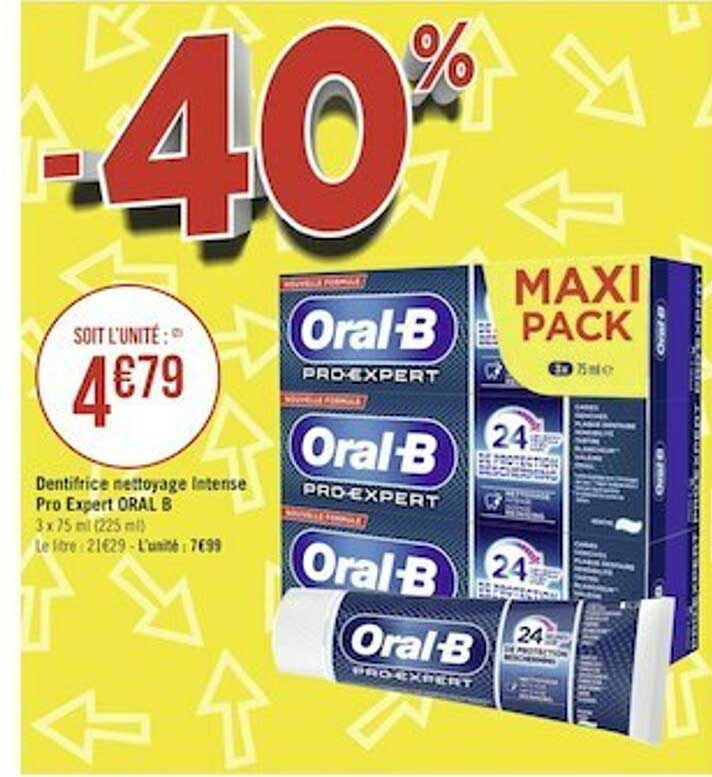 dentifrice nettoyage intense pro expert oral b