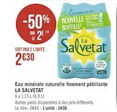 eau minérale naturelle finement pétillante la salvetat